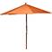 Orange 9' Round Wooden Market Umbrella