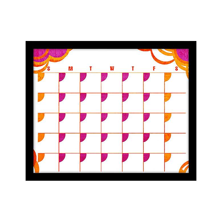 Image 1 Orange and Purple 22 inch Wide Black Framed Wall Calendar