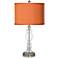 Orange Faux Silk Apothecary Clear Glass Table Lamp