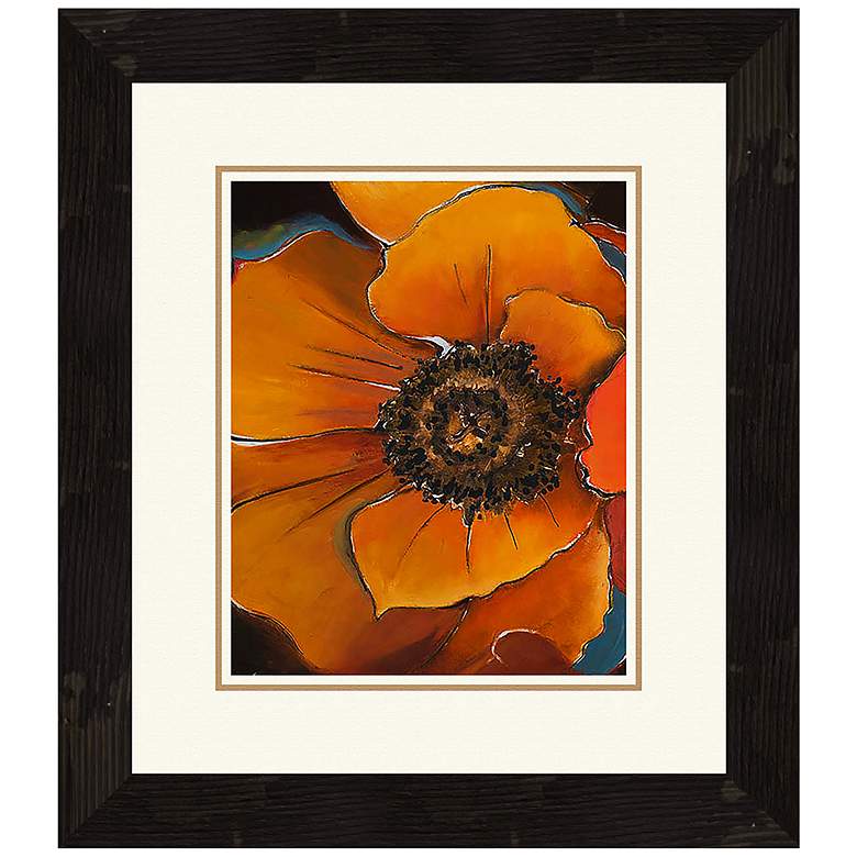Image 1 Orange Flowers II 17 inch High Framed Wall Art