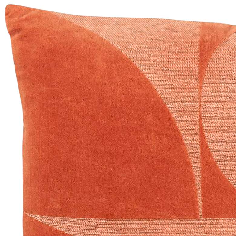 Image 2 Orange Geometric 20" x 20" Down Filled Throw Pillow more views