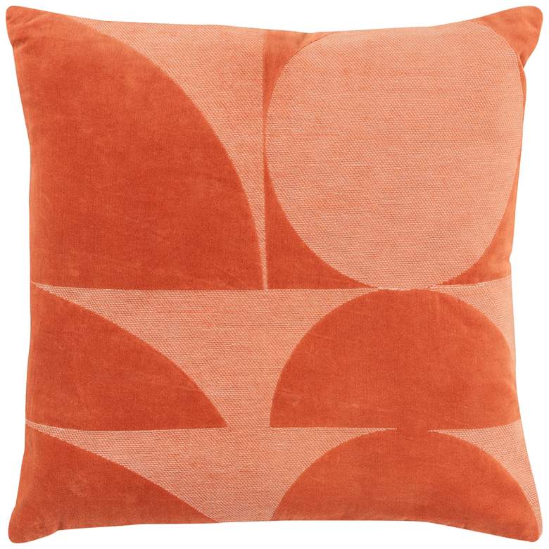 Image 1 Orange Geometric 20 inch x 20 inch Poly Filled Throw Pillow