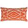 Orange Geometric Velvet 26" x 14" Decorative Filled Pillow