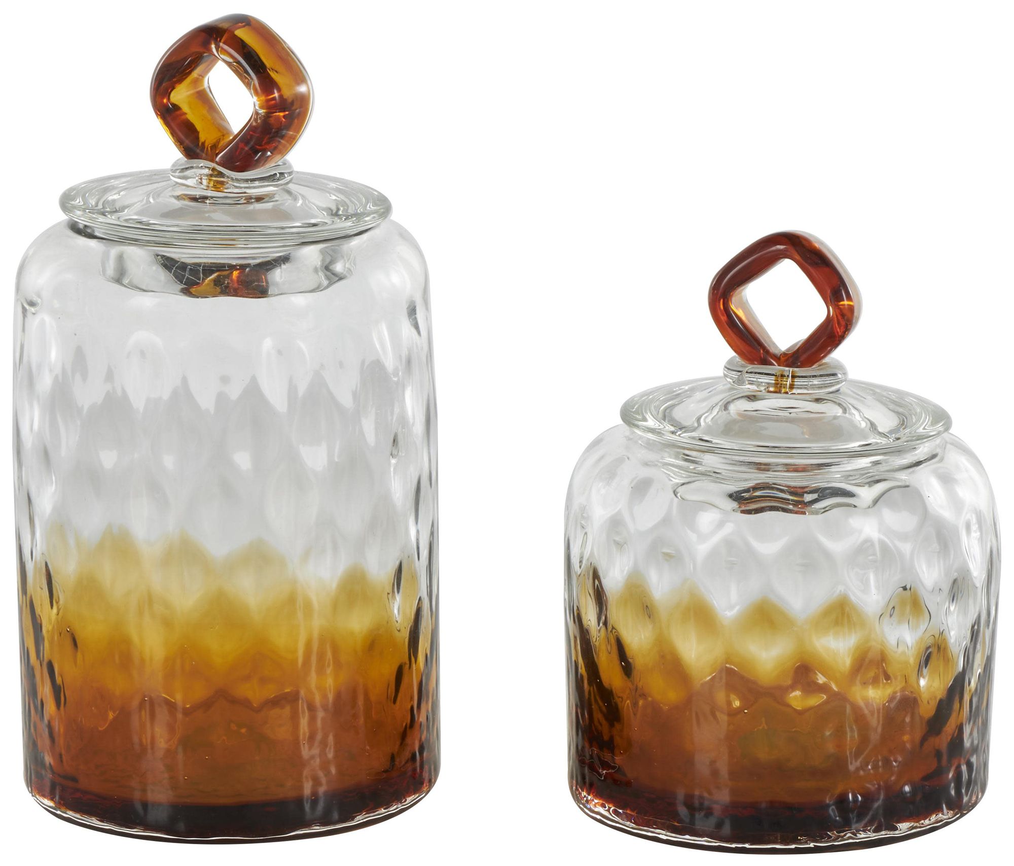 Image 5 Orange Glass Nautical Decorative Jars, S/2 9", 7"H more views