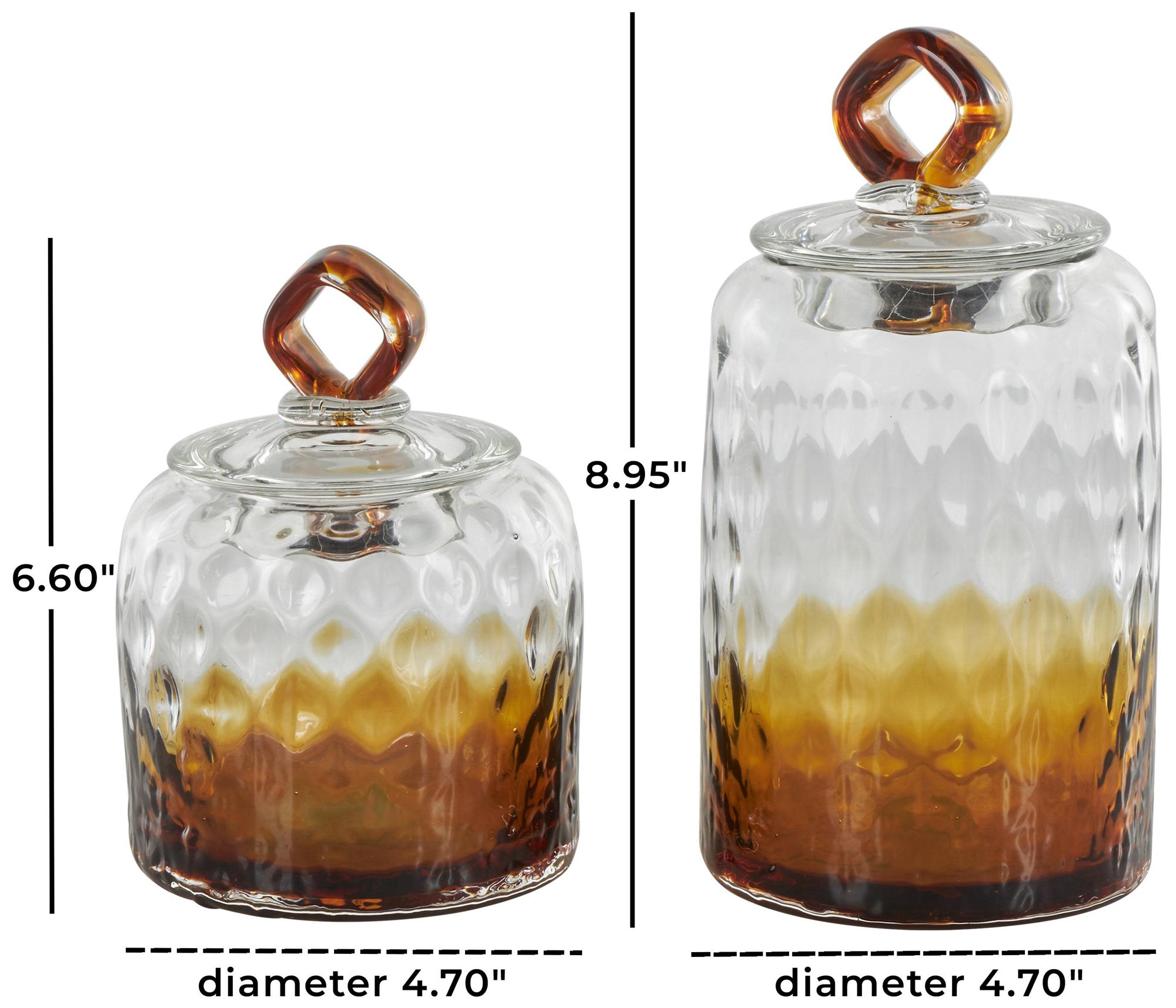 Image 7 Orange Glass Nautical Decorative Jars, S/2 9", 7"H more views
