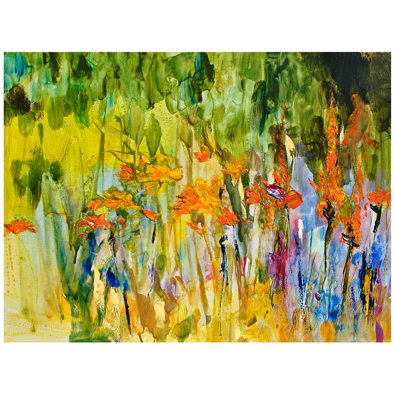 Image 1 Orange Lily Abstract 40"W Indoor-Outdoor Canvas Wall Art