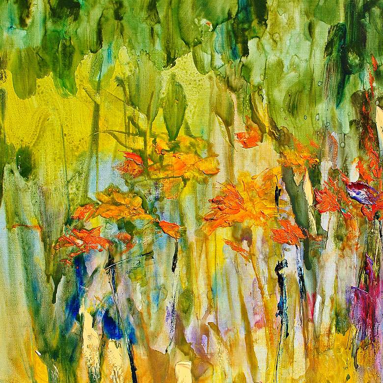 Image 2 Orange Lily Abstract 40"W Indoor-Outdoor Canvas Wall Art more views