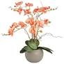 Orange Orchid 22 1/2" High Faux Floral in Gray Pot in scene
