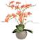 Orange Orchid 22 1/2" High Faux Floral in Gray Pot