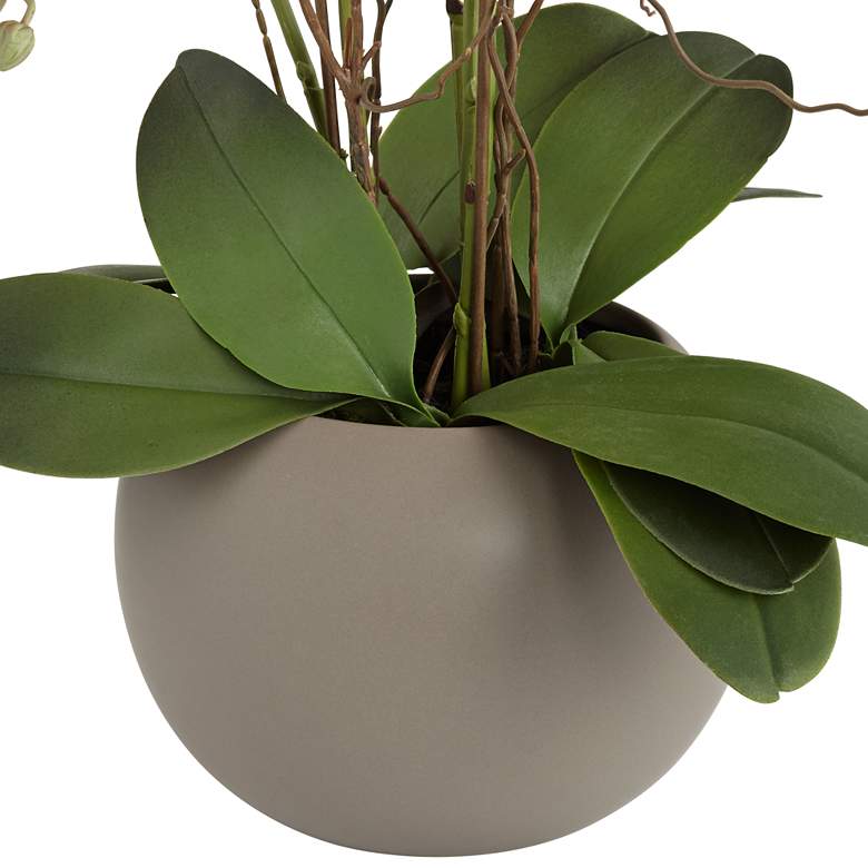Image 5 Orange Orchid 22 1/2" High Faux Floral in Gray Pot more views