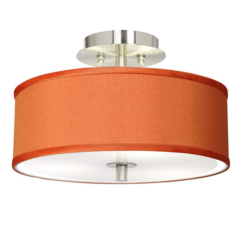 Image 1 Orange Polyester Brushed Nickel Ceiling Light