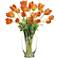Orange Tulip 22" High Faux Floral Arrangement