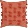 Orange with Braided Trim 20" Square Down Filled Pillow