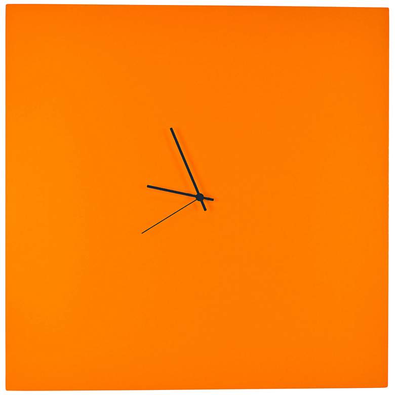 Image 1 Orangeout Aluminum with Black Hands 23 inch Square Wall Clock