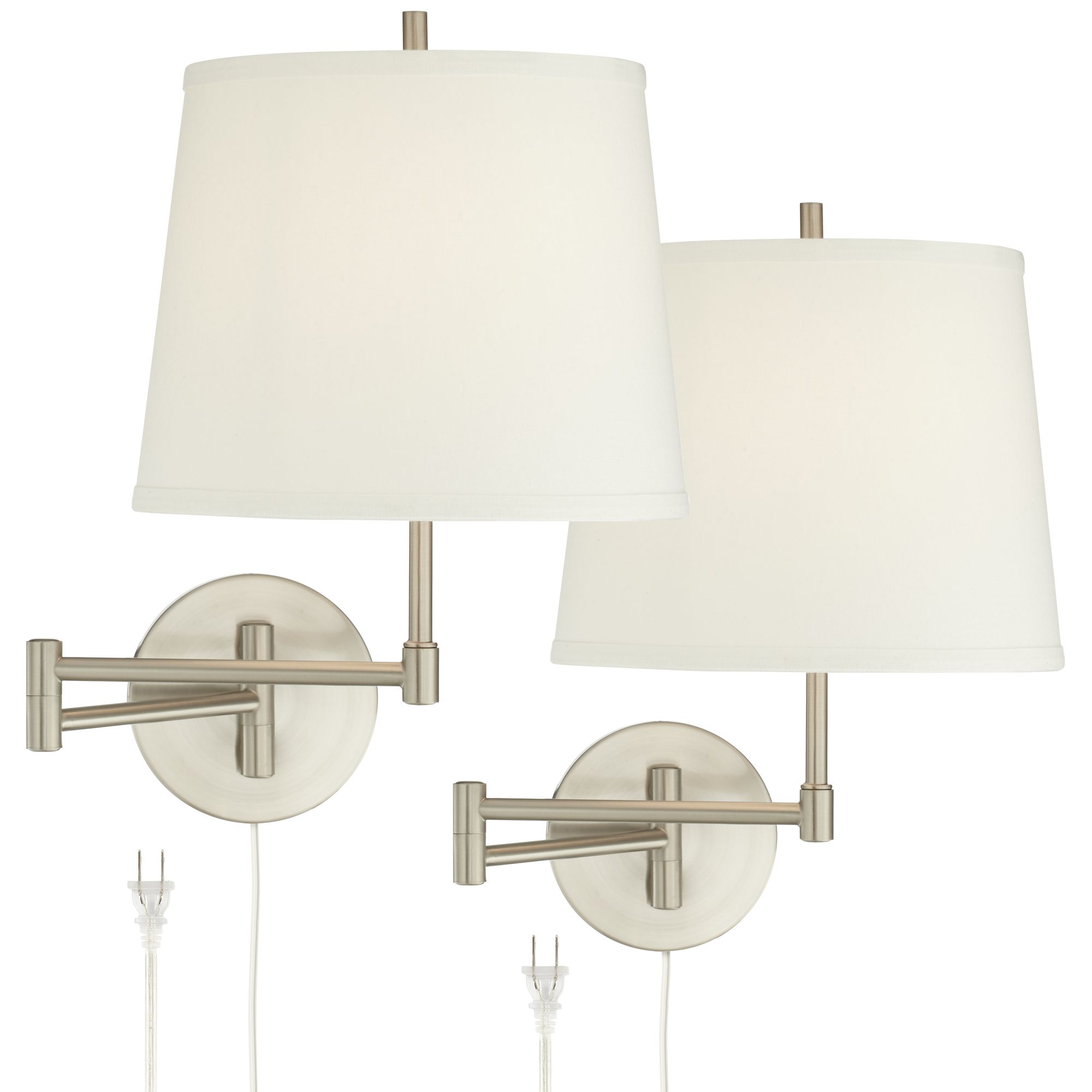 brushed nickel swing arm wall lamp