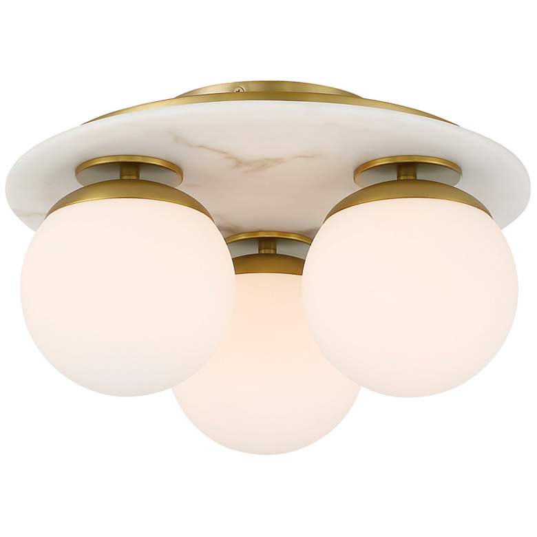 Image 1 Orban 15" Wide Soft Brass 3-Light Ceiling Light