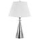 Orbed Satin Chrome Table Lamp with Optical Crystal Accents