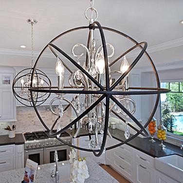 Orbit 12"W Anthracite and Polished Nickel Mini Chandelier