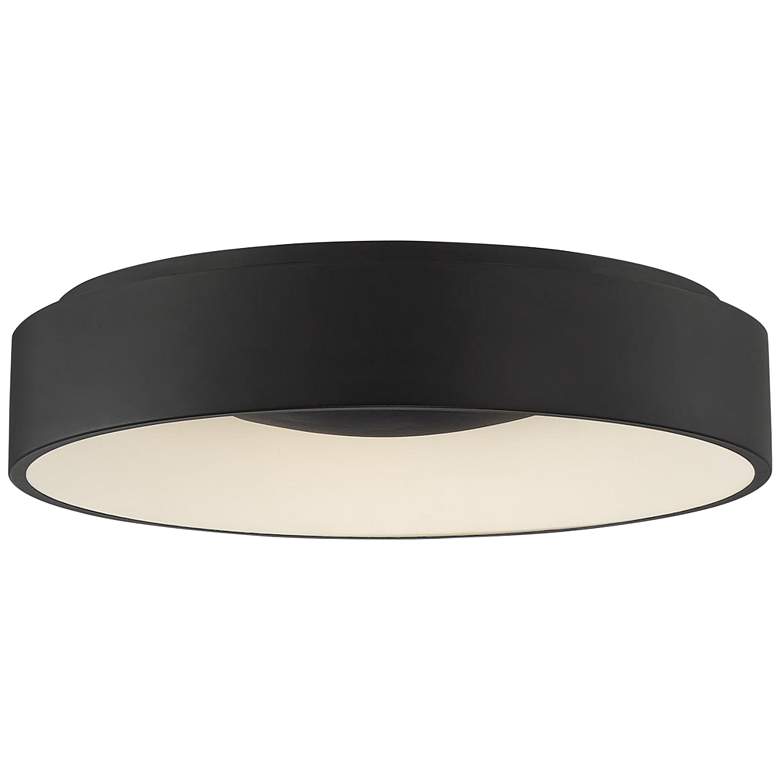 Image 2 Orbit 17 3/4 inch High Black Drum LED Ceiling Light