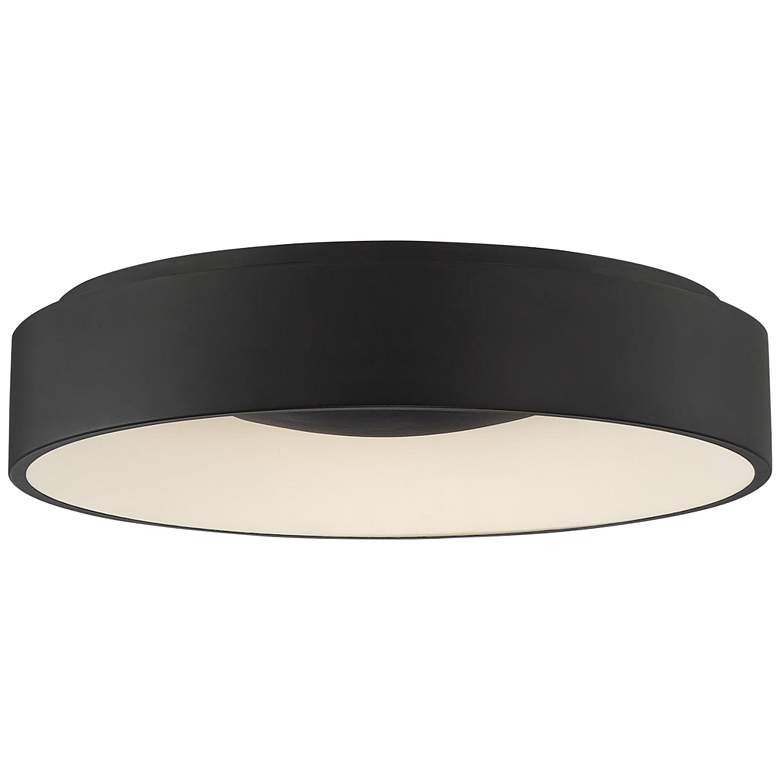 Image 2 Orbit 17 3/4" High Black Drum LED Ceiling Light