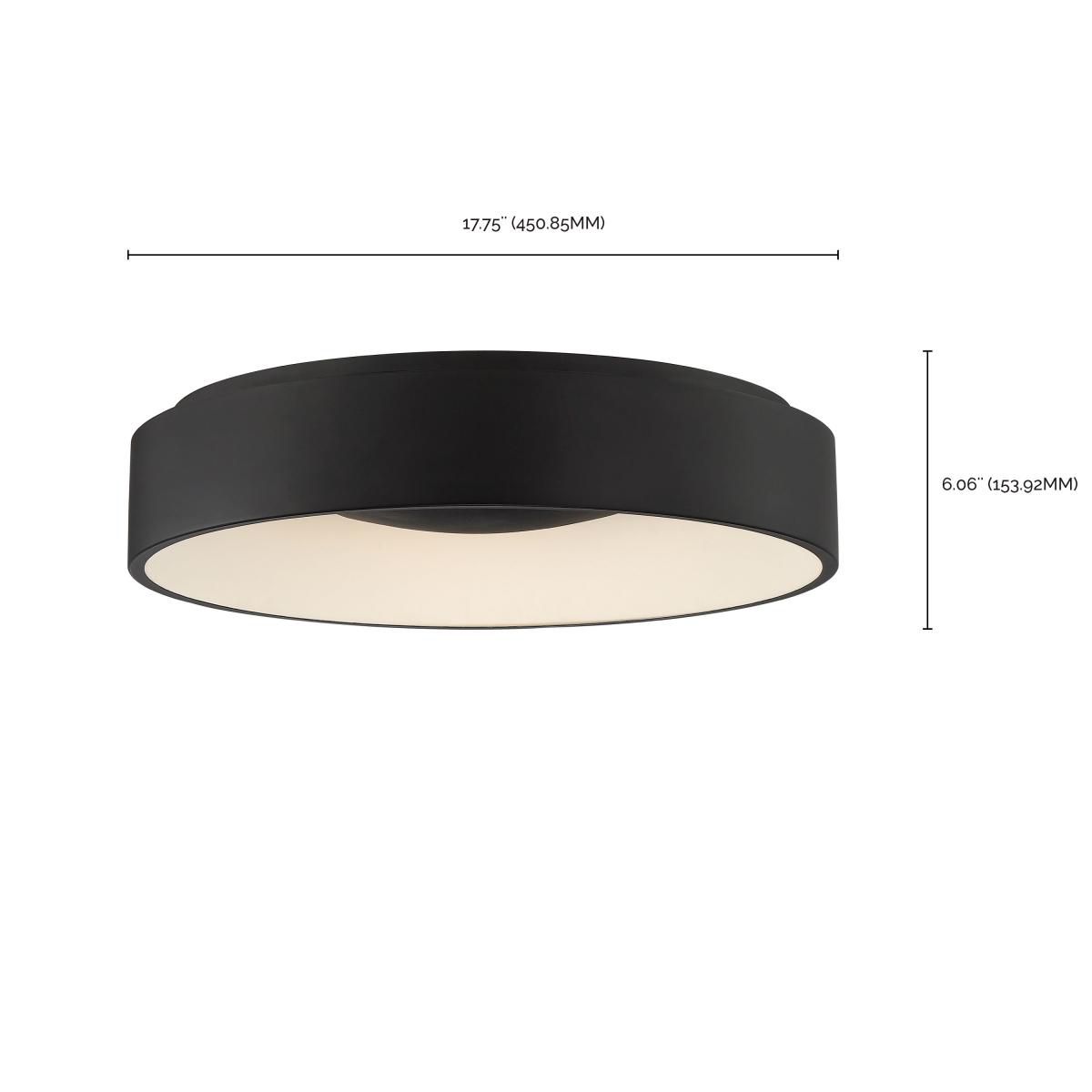 Orbit 17 3/4" High Black Drum LED Ceiling Light