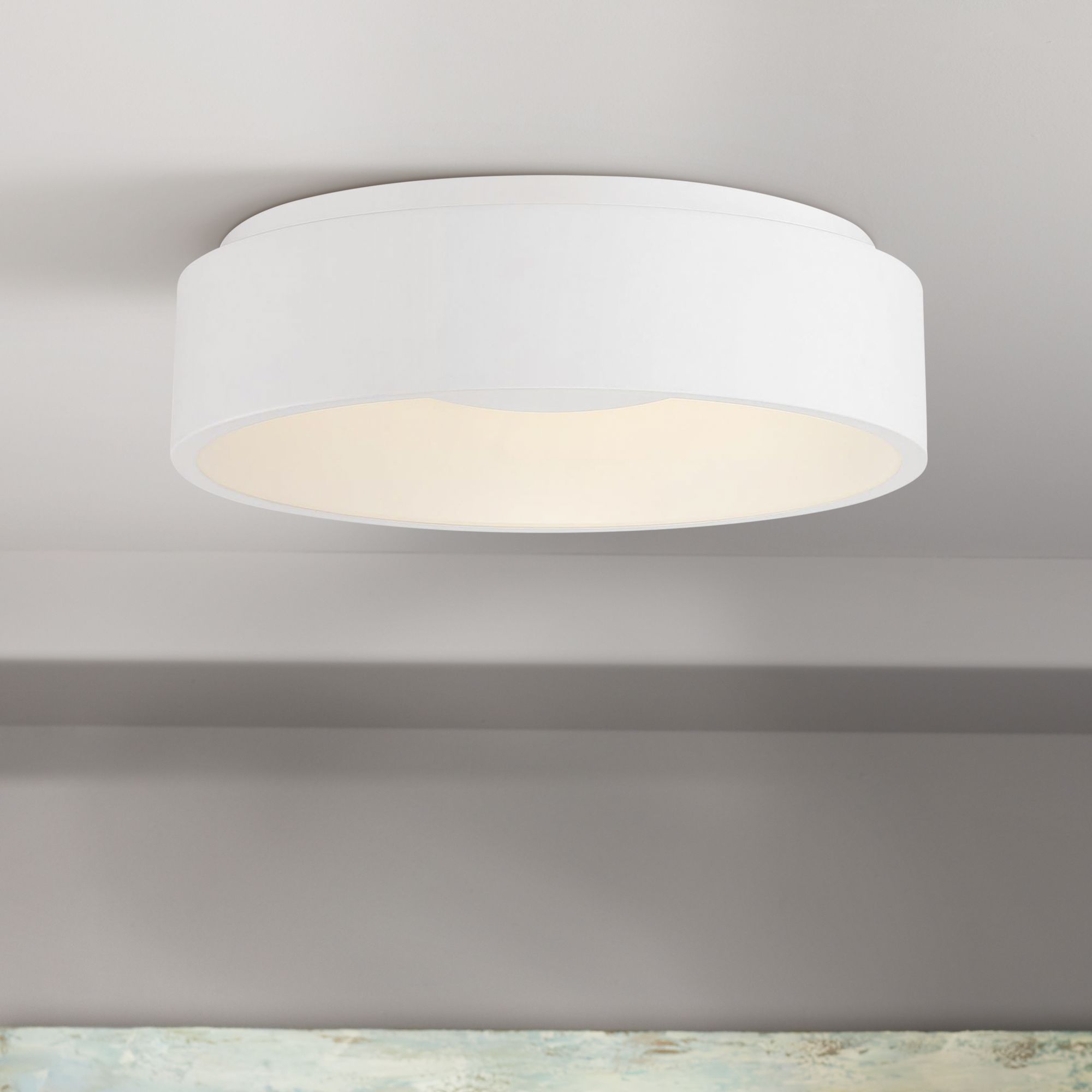 white drum ceiling light