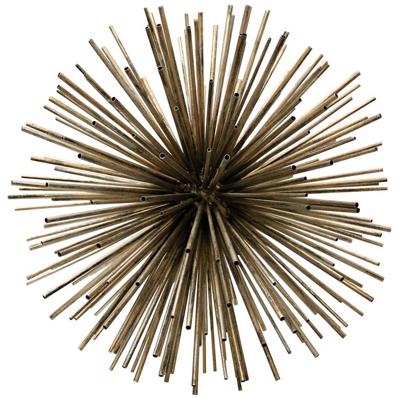 Image 1 Orbit 24" High Champagne Finish Modern Starburst Sculpture