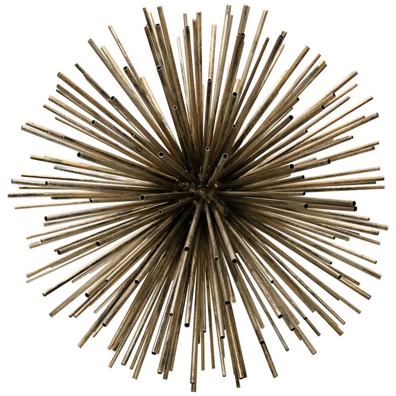 Image 1 Orbit 24 inch High Champagne Finish Modern Starburst Sculpture