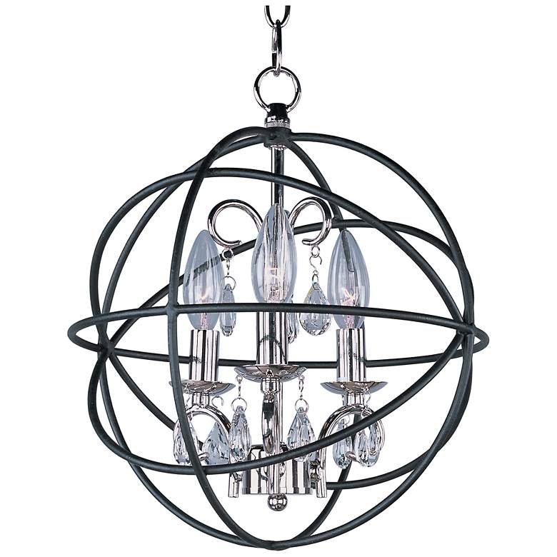Image 2 Orbit 3 Light 12" Wide Anthracite/Polished Nickel Pendant Light