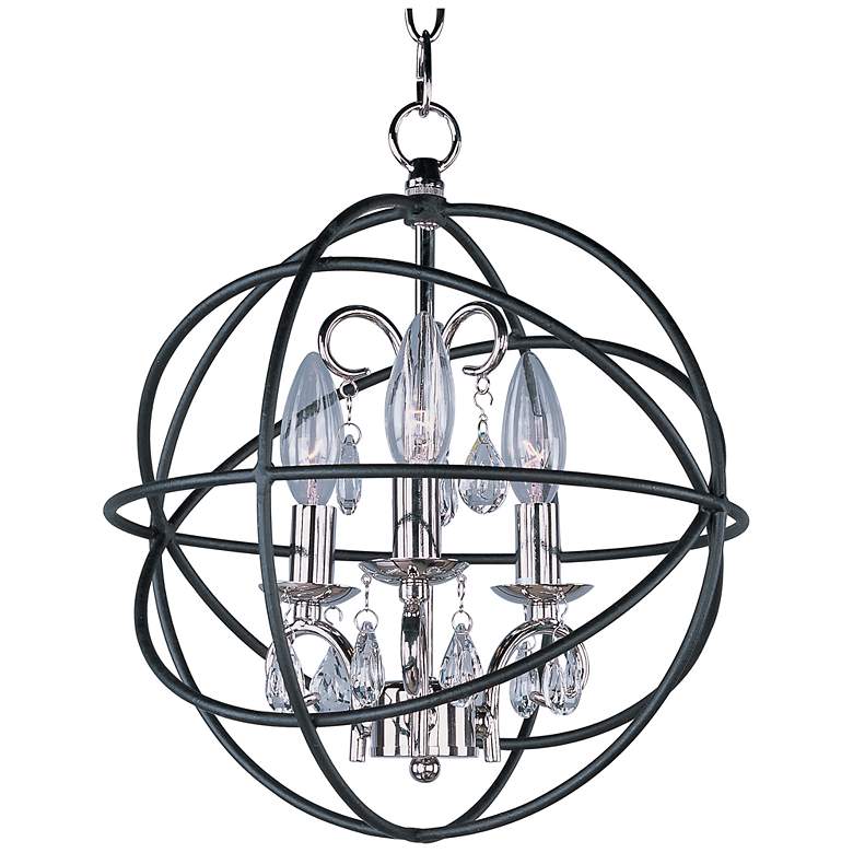 Image 1 Orbit 3 Light 12 inch Wide Anthracite/Polished Nickel Pendant Light