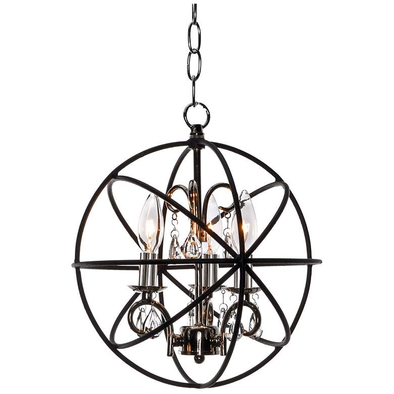Image 4 Orbit 3 Light 12" Wide Anthracite/Polished Nickel Pendant Light more views