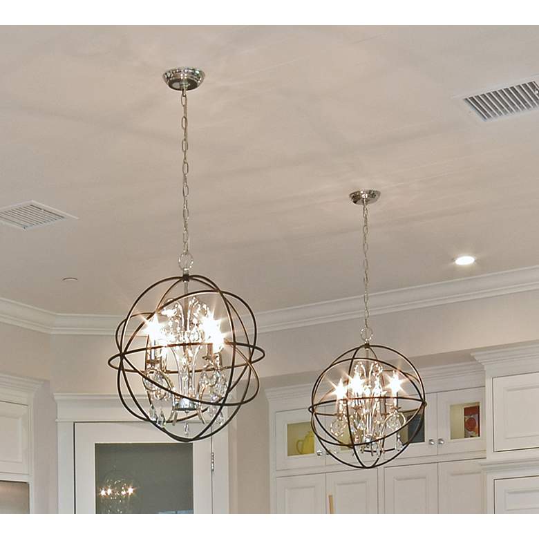 Image 5 Orbit 3 Light 12" Wide Anthracite/Polished Nickel Pendant Light more views