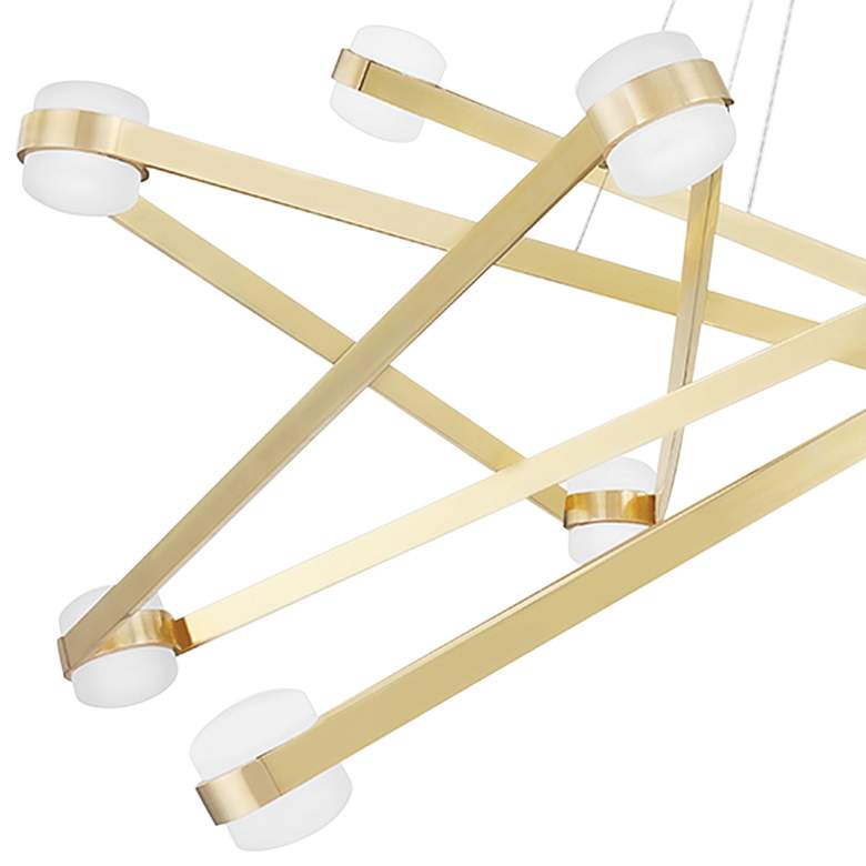 Image 2 Orbit 56 1/2" Wide Aged Brass 12-Light LED Chandelier more views