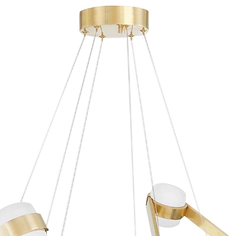 Image 3 Orbit 56 1/2 inch Wide Aged Brass 12-Light LED Chandelier more views