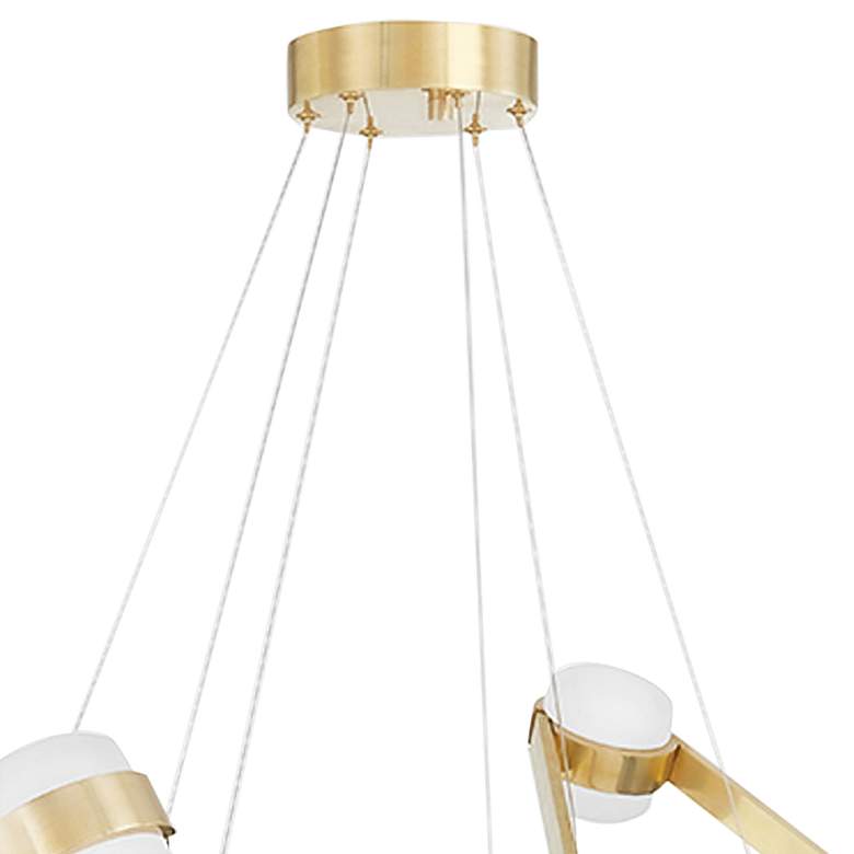 Image 3 Orbit 56 1/2" Wide Aged Brass 12-Light LED Chandelier more views