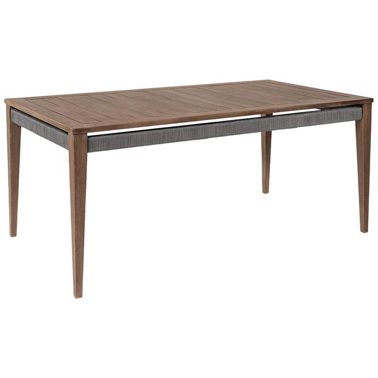 Image 1 Orbit 65 in. Wide Outdoor Patio Dining Table in Weathered Eucalyptus Wood