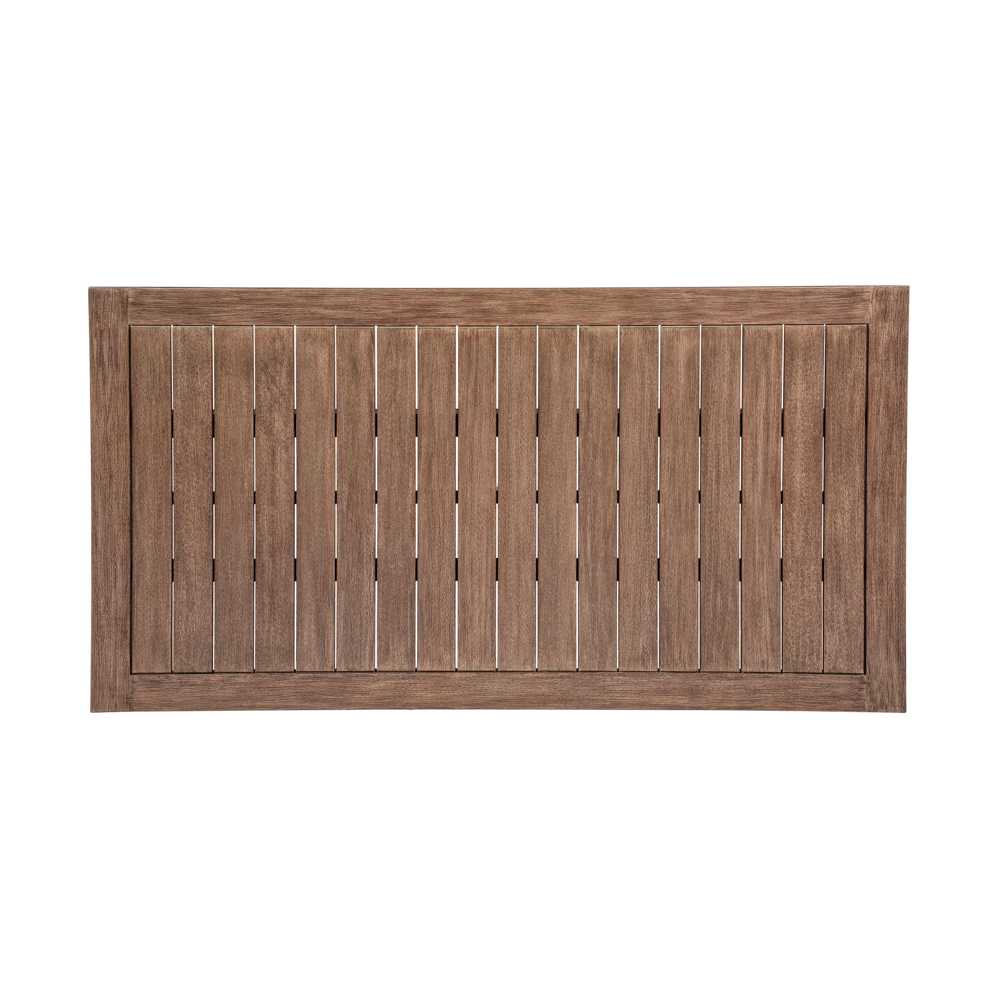 Image 6 Orbit 65 in. Wide Outdoor Patio Dining Table in Weathered Eucalyptus Wood more views