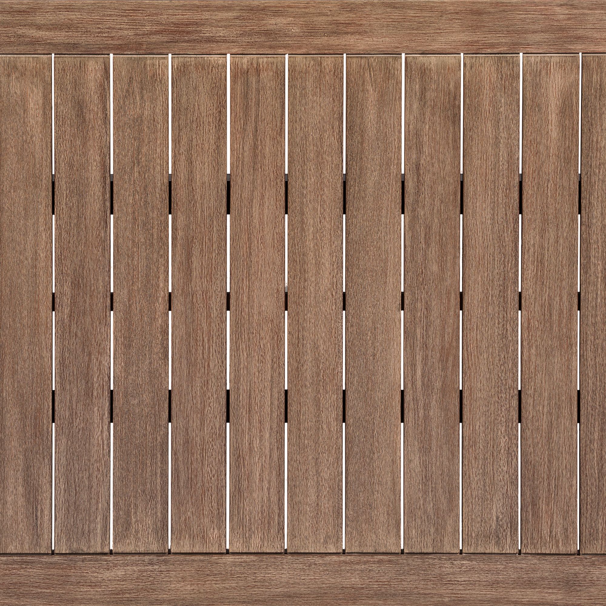 Image 7 Orbit 65 in. Wide Outdoor Patio Dining Table in Weathered Eucalyptus Wood more views
