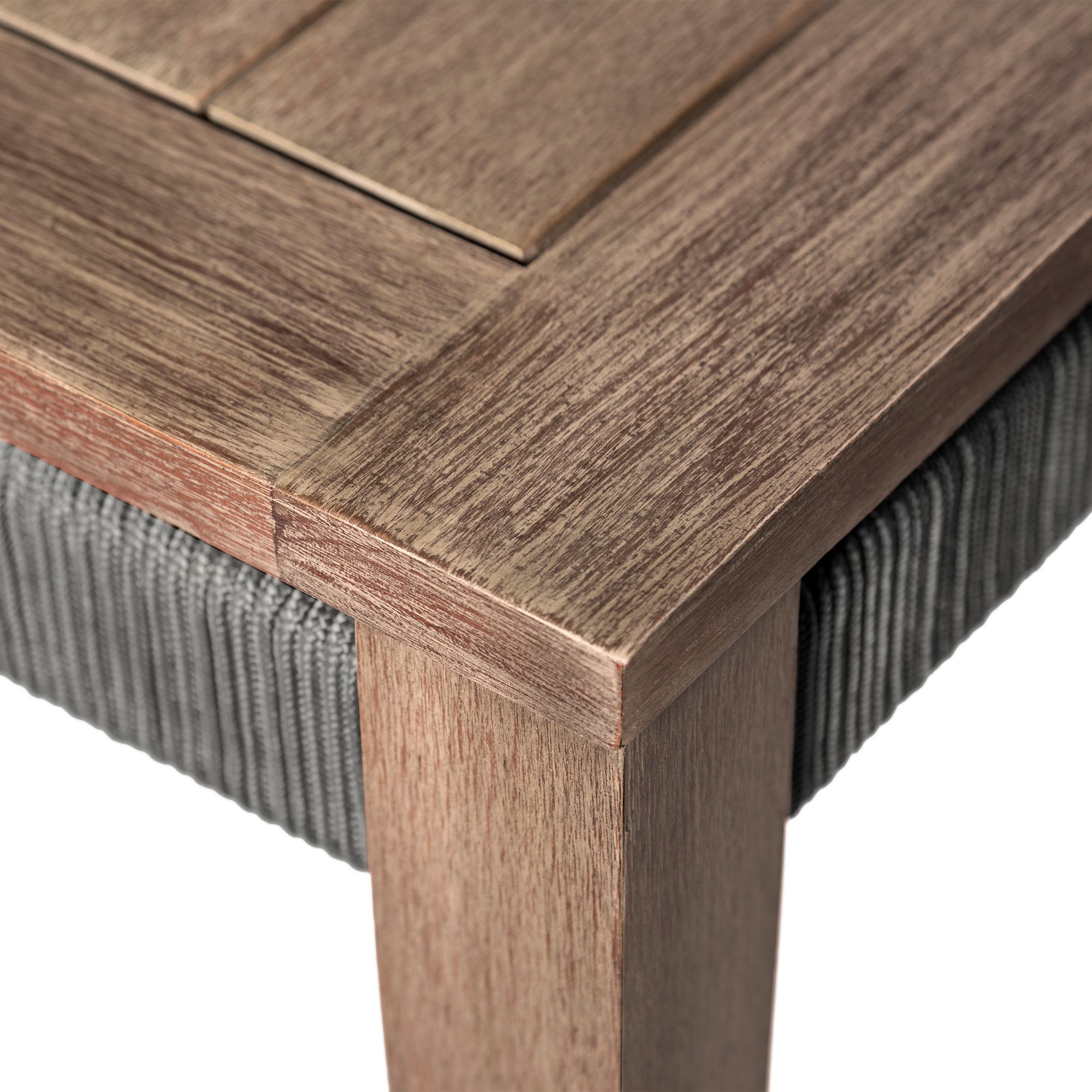 Orbit 65 in. Wide Outdoor Patio Dining Table in Weathered Eucalyptus Wood