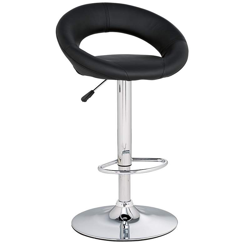 Image 1 Orbit Black Faux Leather Adjustable Counter or Bar Stool