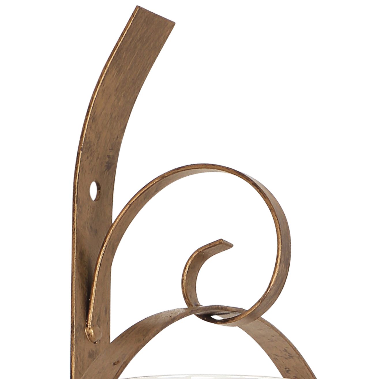 Image 4 Orbit II Antique Gold Wall Sconce Pillar Candle Holder more views