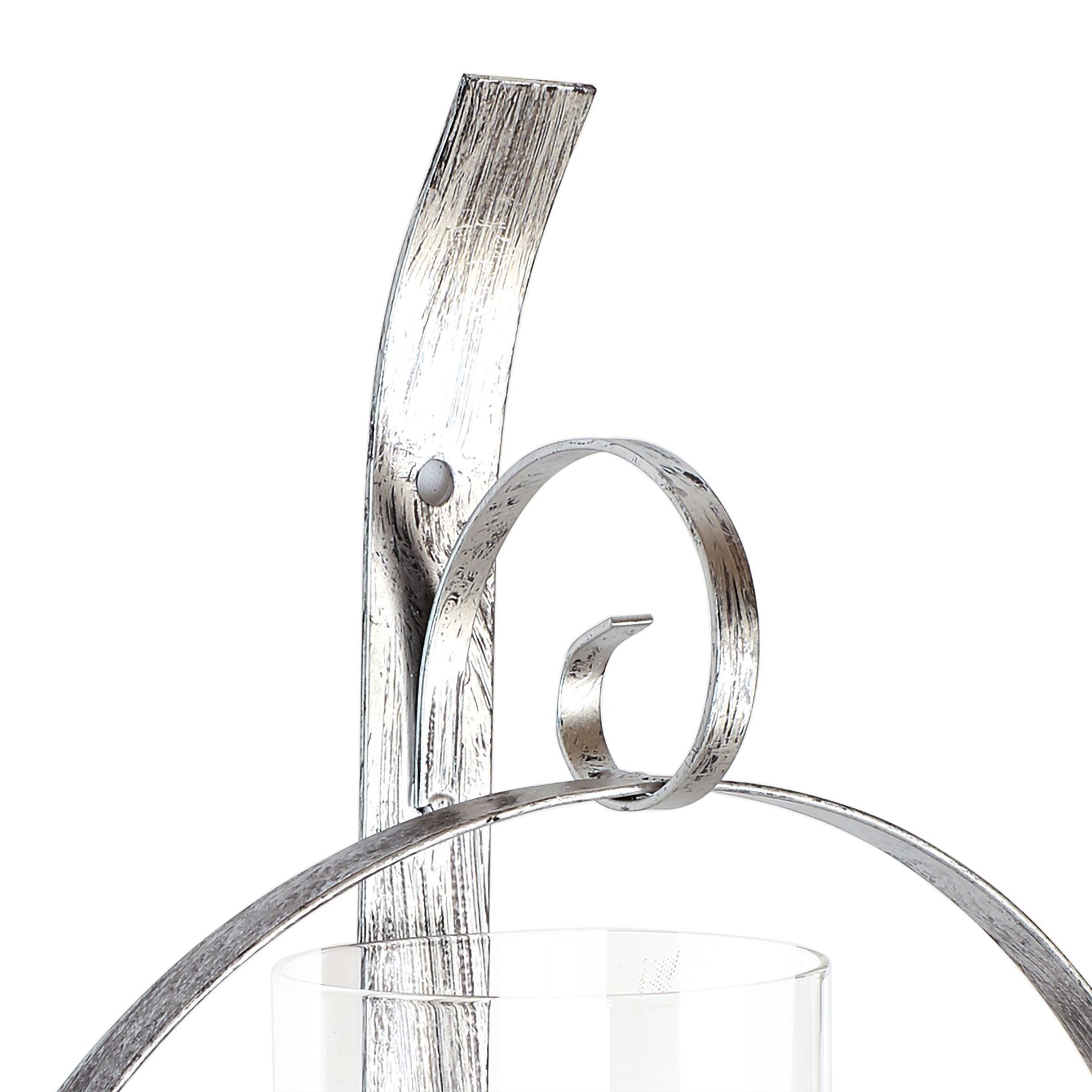 Image 4 Orbit II Antique Silver Wall Sconce Pillar Candle Holder more views