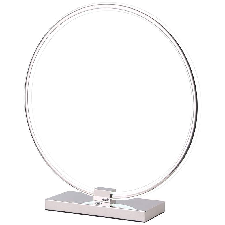 Image 2 Orbit Nickel Metal Round LED Accent Table Lamp