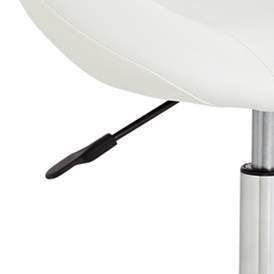 Image3 of Orbit White Faux Leather Adjustable Rolling Office Stool more views