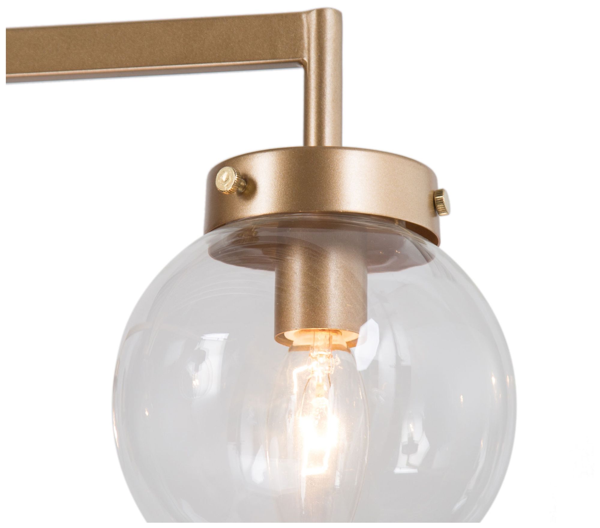Image 3 Orbita 26"W 4-Light Modern Gold Linear Chandelier with Globe Glass more views