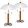 Orbital 19 1/2" Brushed Steel-Wood Table Lamps - Set of 2