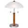 Orbital 19 1/2" High Brushed Nickel and Wood Column Desk Lamp