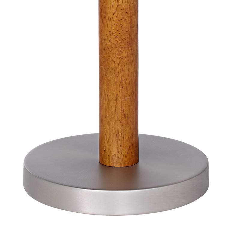 Orbital 19 1/2&quot; High Brushed Nickel and Wood Column Desk Lamp more views