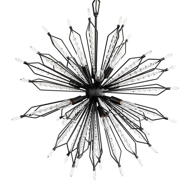 Image 2 Orbital 28" Wide Carbon Black Steel 12-Light Sputnik Pendant more views