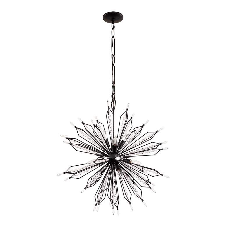 Image 3 Orbital 28" Wide Carbon Black Steel 12-Light Sputnik Pendant more views